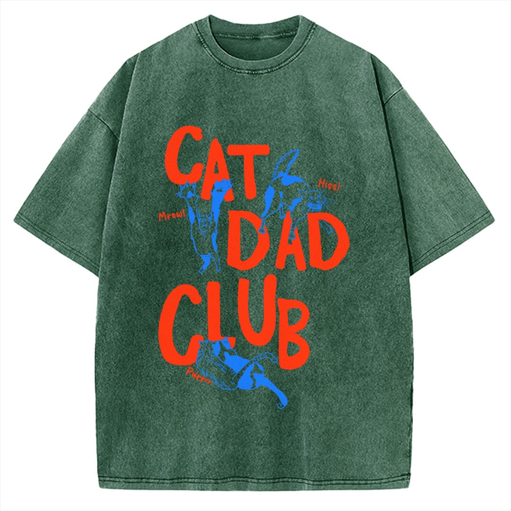 Cat Dad Club Vintage Washed T-shirt