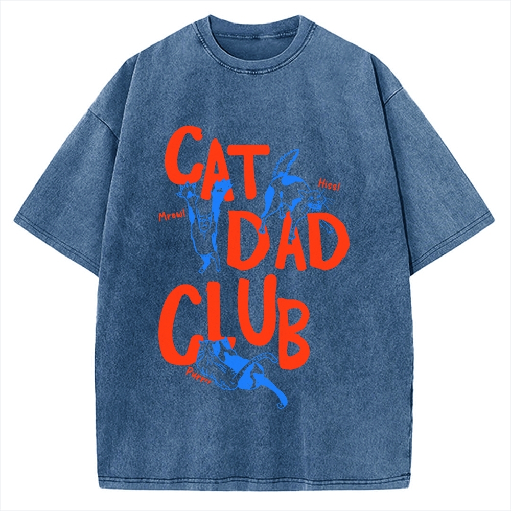 Cat Dad Club Vintage Washed T-shirt