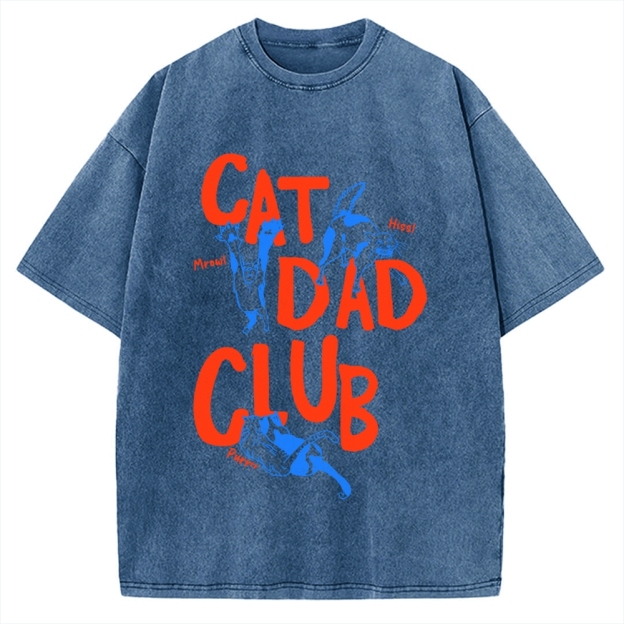 Cat Dad Club Vintage Washed T-shirt