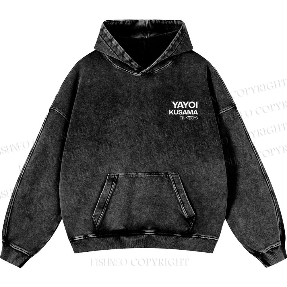 Unisex Casual Yayoi Kusama Vintage Printed Double-sided Washed Hoodie