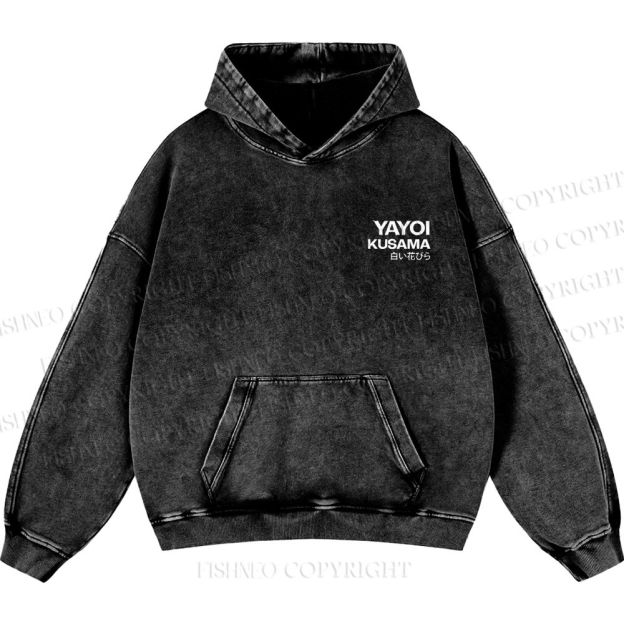 Unisex Casual Yayoi Kusama Vintage Printed Double-sided Washed Hoodie
