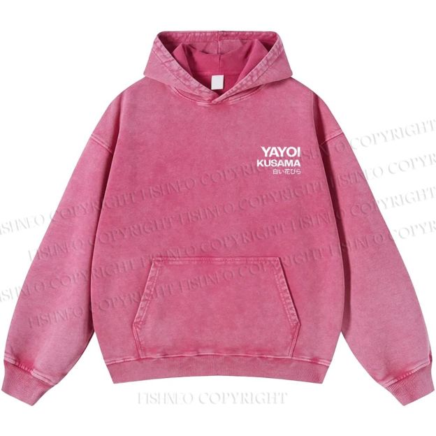 Unisex Casual Yayoi Kusama Vintage Printed Double-sided Washed Hoodie
