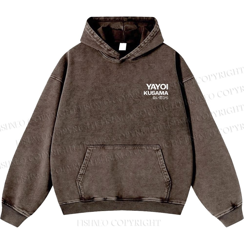 Unisex Casual Yayoi Kusama Vintage Printed Double-sided Washed Hoodie