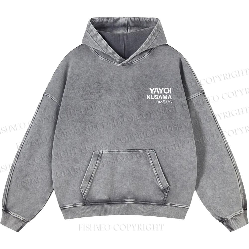 Unisex Casual Yayoi Kusama Vintage Printed Double-sided Washed Hoodie