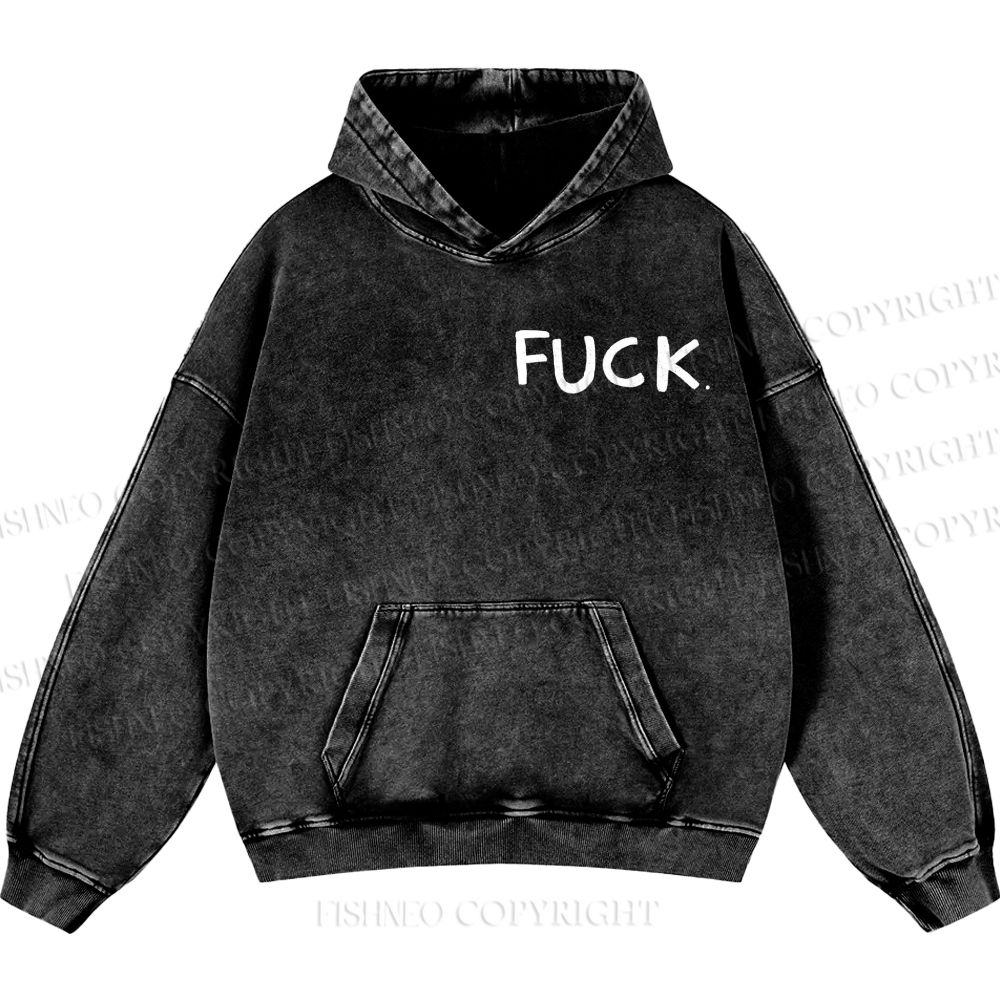 Unisex Casual Fuck Frog Printed Double-sided Washed Hoodie