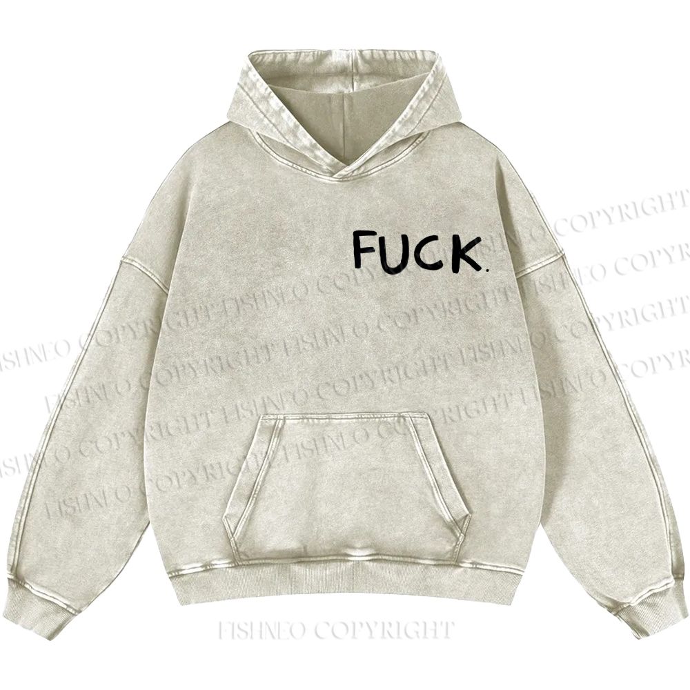 Unisex Casual Fuck Frog Printed Double-sided Washed Hoodie