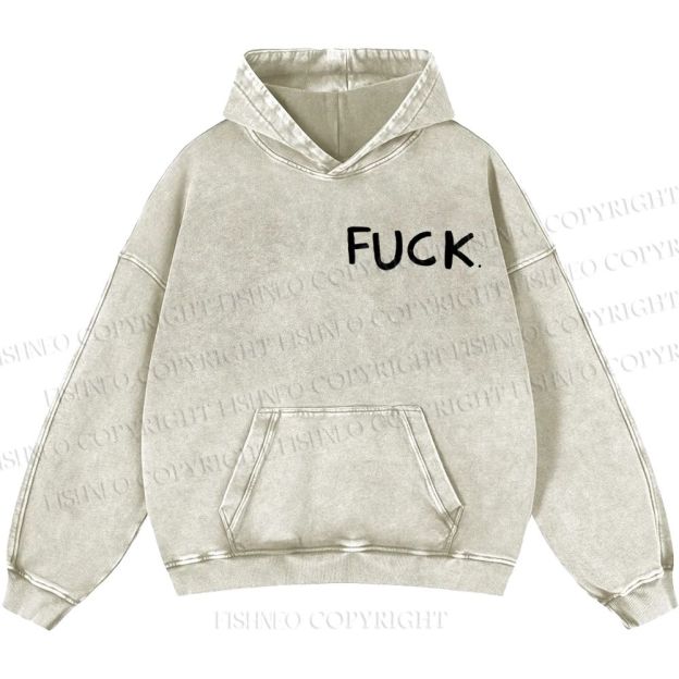 Unisex Casual Fuck Frog Printed Double-sided Washed Hoodie