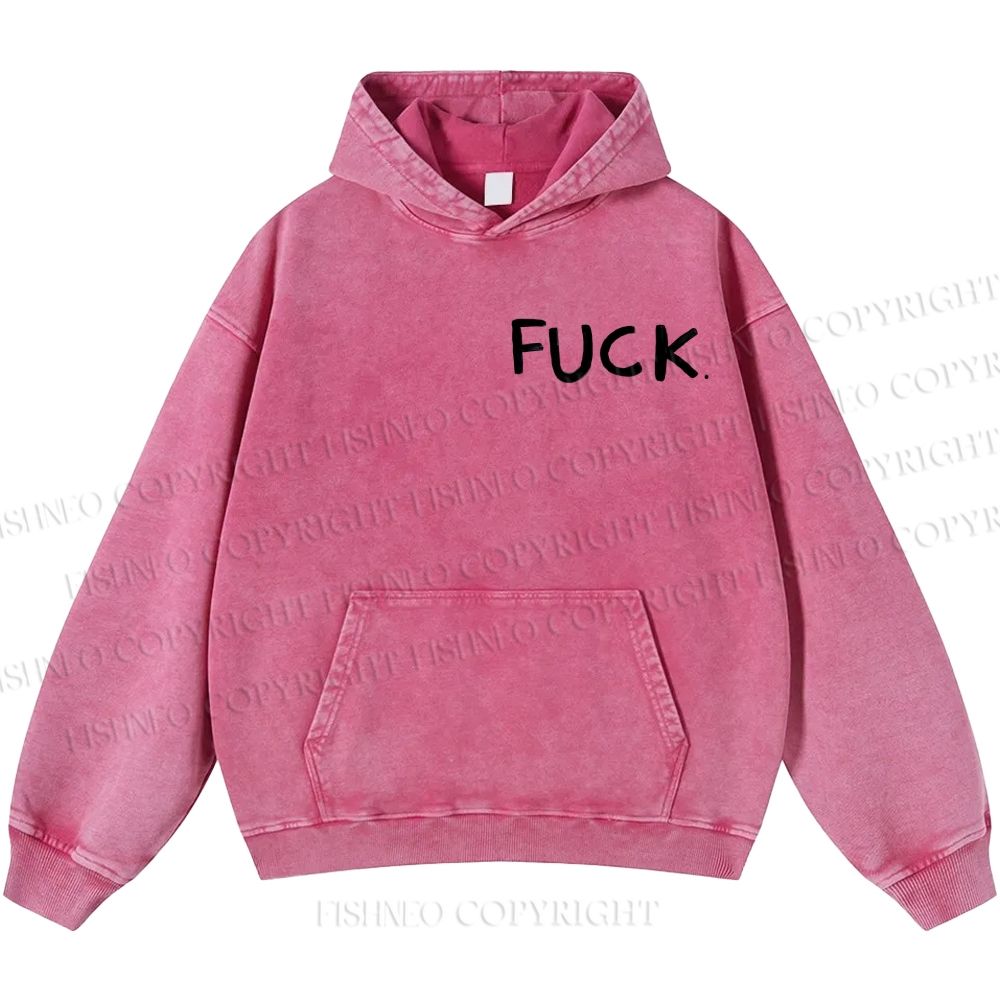 Unisex Casual Fuck Frog Printed Double-sided Washed Hoodie