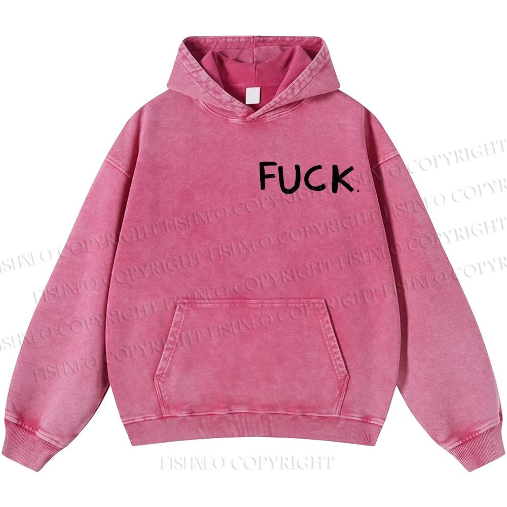 Unisex Casual Fuck Frog Printed Double-sided Washed Hoodie