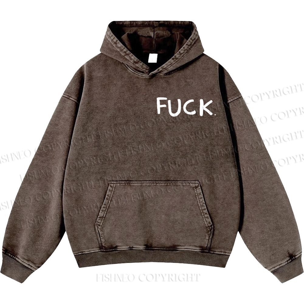 Unisex Casual Fuck Frog Printed Double-sided Washed Hoodie