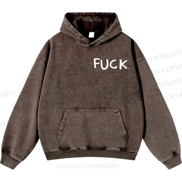 Unisex Casual Fuck Frog Printed Double-sided Washed Hoodie