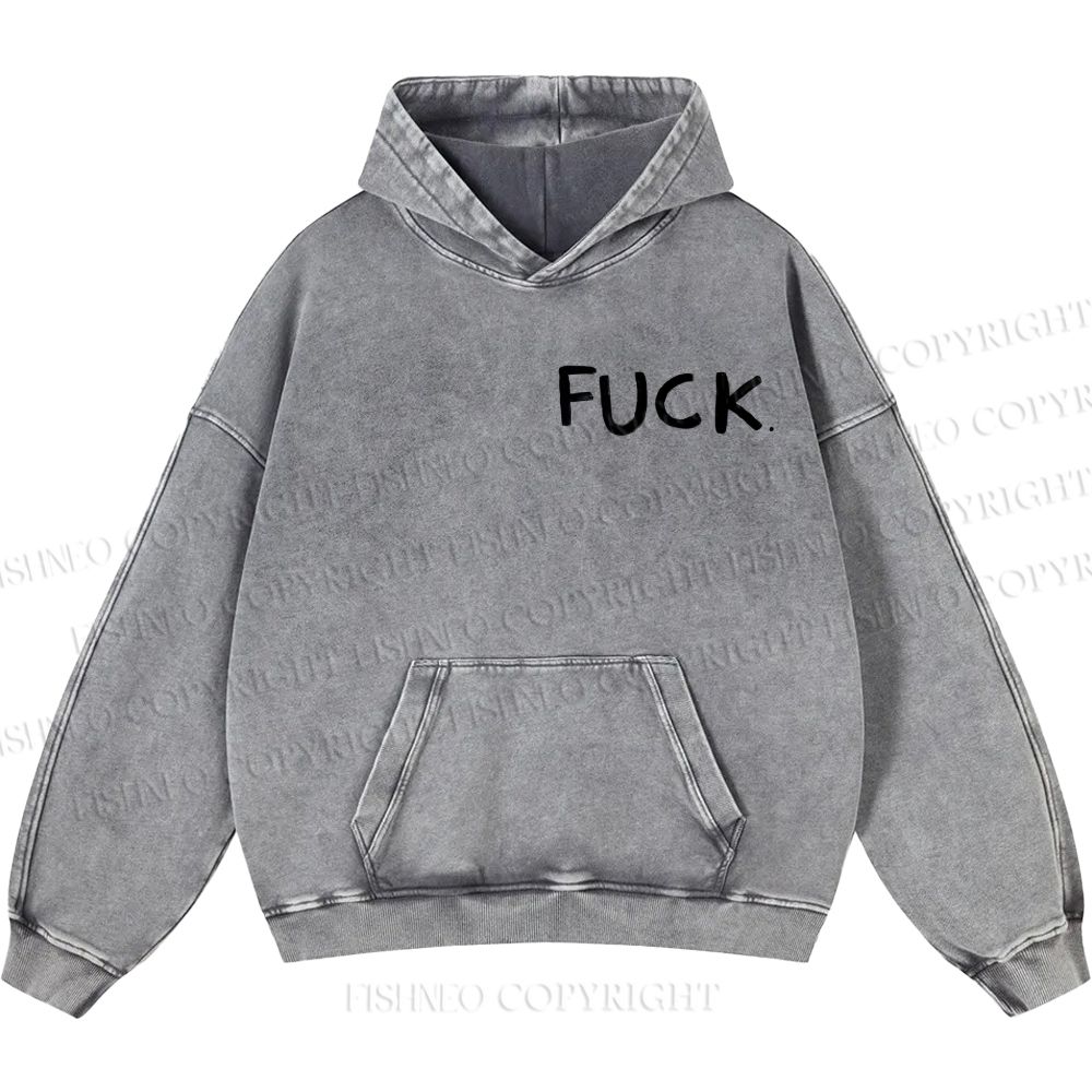 Unisex Casual Fuck Frog Printed Double-sided Washed Hoodie
