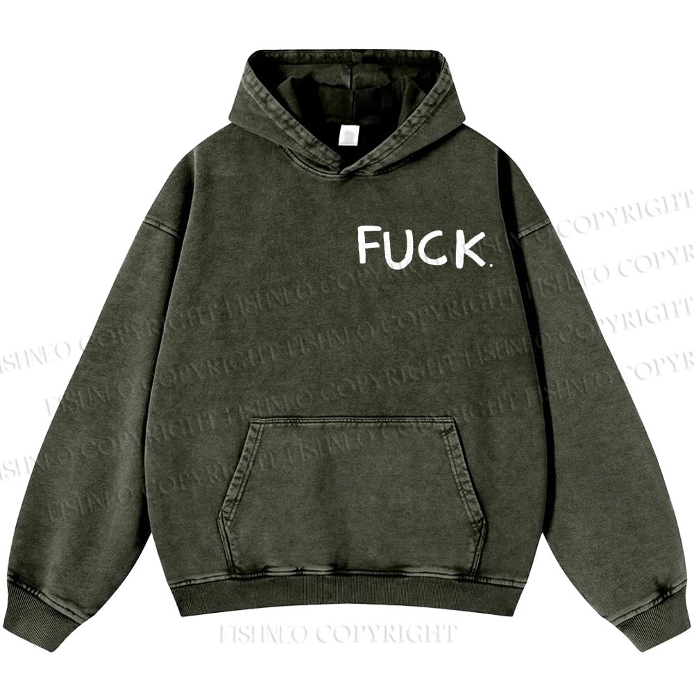 Unisex Casual Fuck Frog Printed Double-sided Washed Hoodie