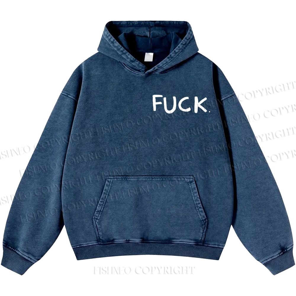 Unisex Casual Fuck Frog Printed Double-sided Washed Hoodie