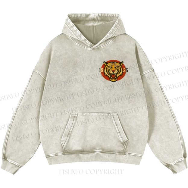 Unisex Casual Tiger Osaka Printed Double-sided Washed Hoodie