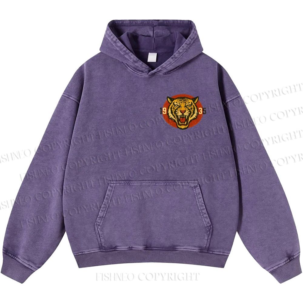 Unisex Casual Tiger Osaka Printed Double-sided Washed Hoodie