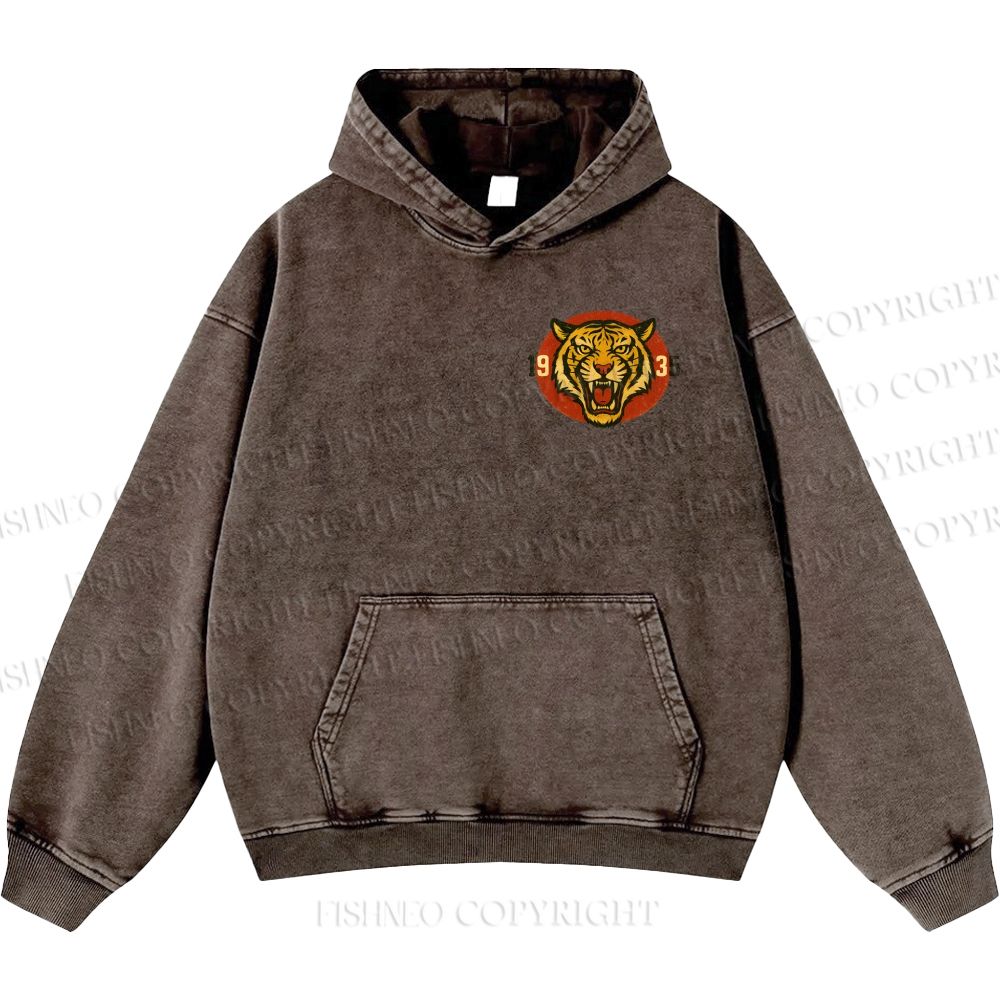 Unisex Casual Tiger Osaka Printed Double-sided Washed Hoodie