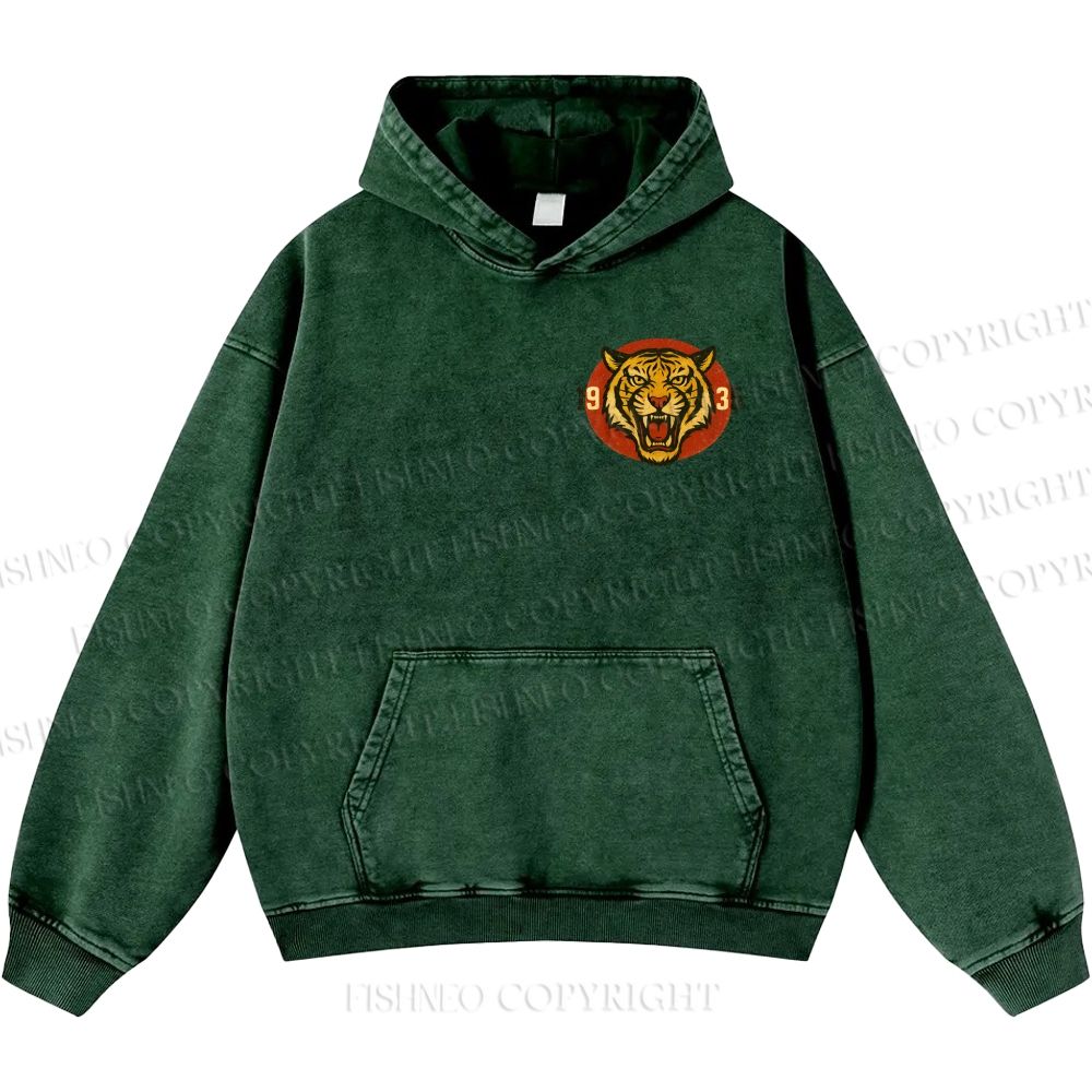 Unisex Casual Tiger Osaka Printed Double-sided Washed Hoodie