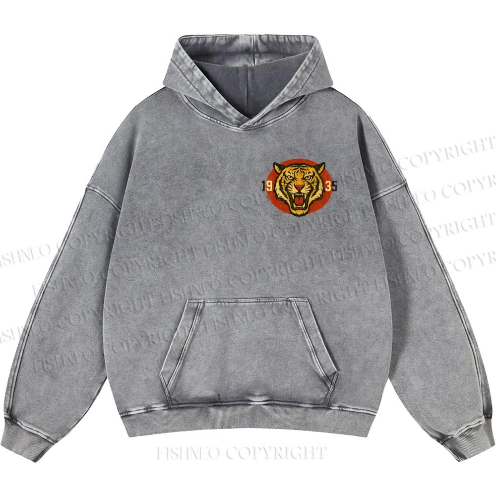Unisex Casual Tiger Osaka Printed Double-sided Washed Hoodie