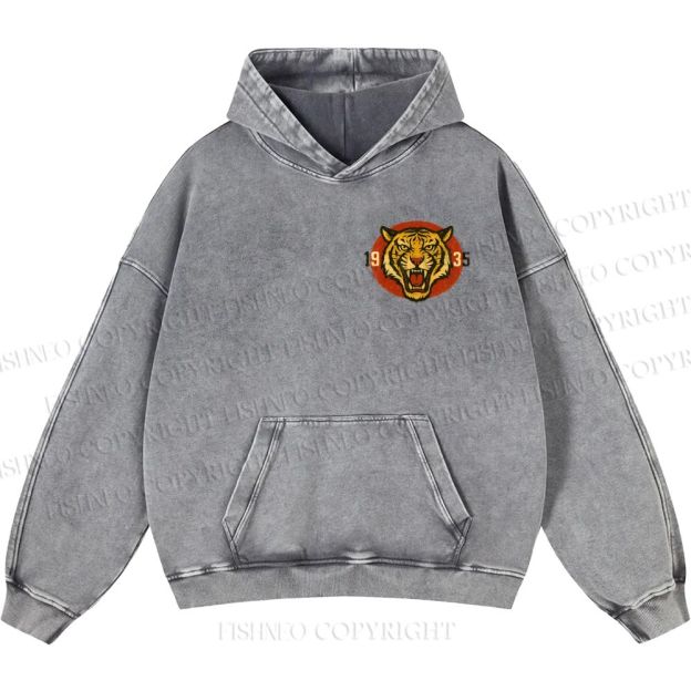 Unisex Casual Tiger Osaka Printed Double-sided Washed Hoodie
