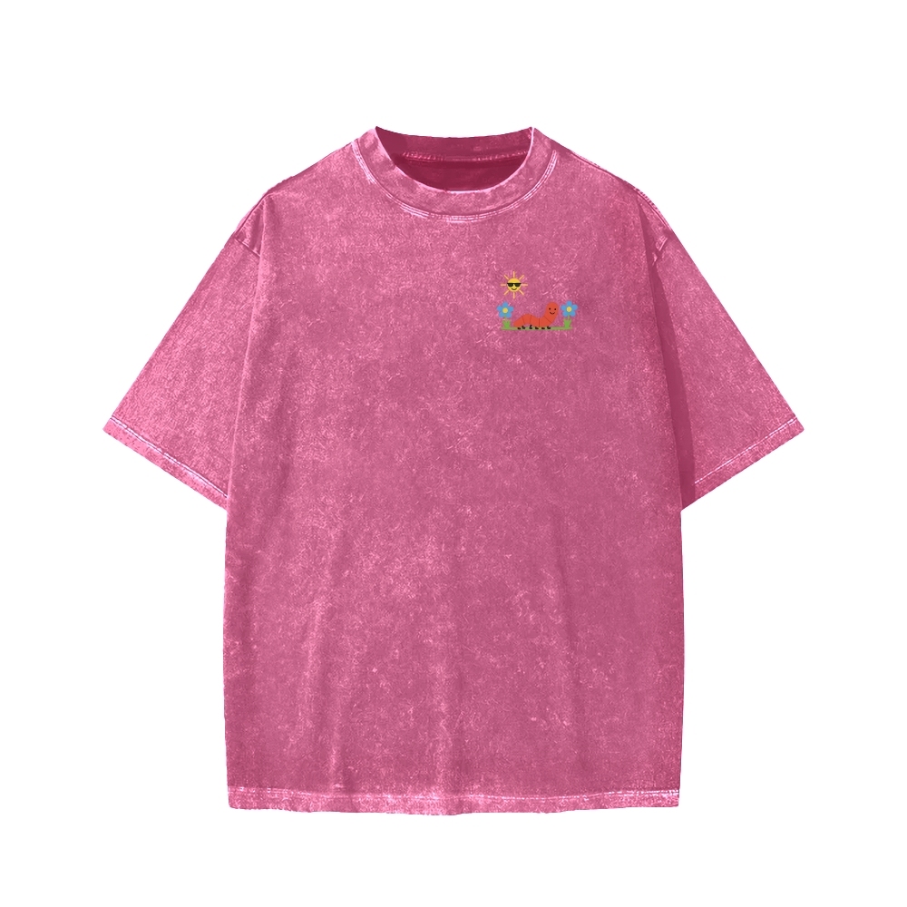 Ketamine Horse Funny Children's Drawings Front And Back Printing Washed T-shirt