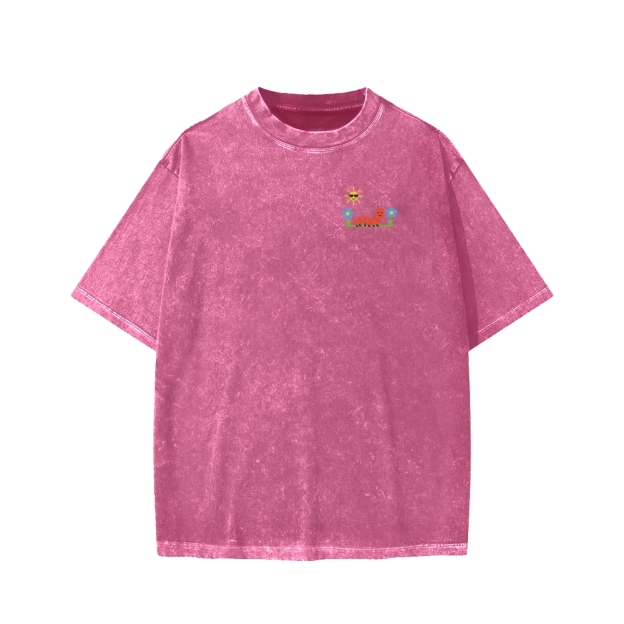 Ketamine Horse Funny Children's Drawings Front And Back Printing Washed T-shirt