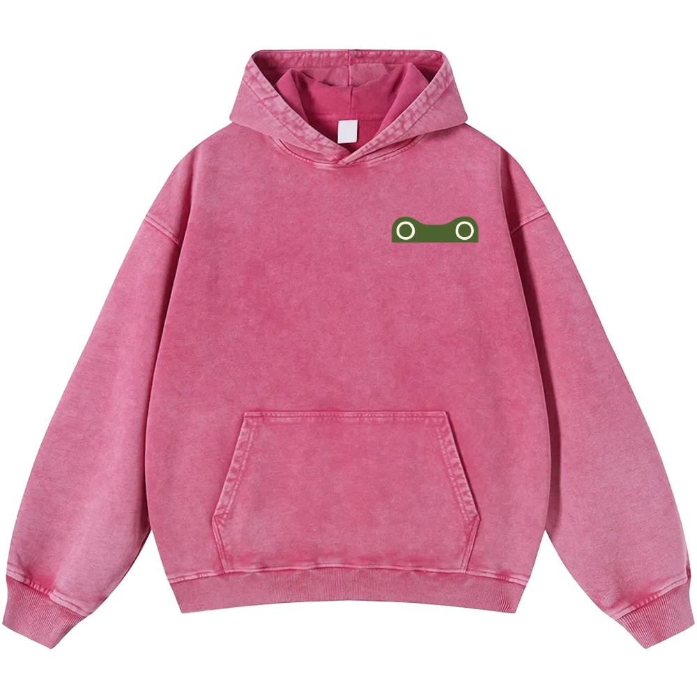 Frog Vintage Washed Cotton Back Art Hoodie