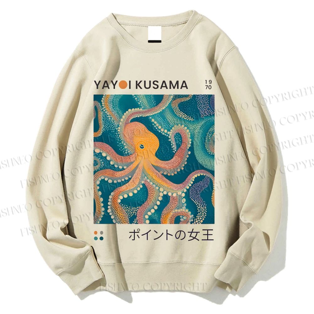 Unisex Yayoi Kusama Octopus Printed Sweatshirt