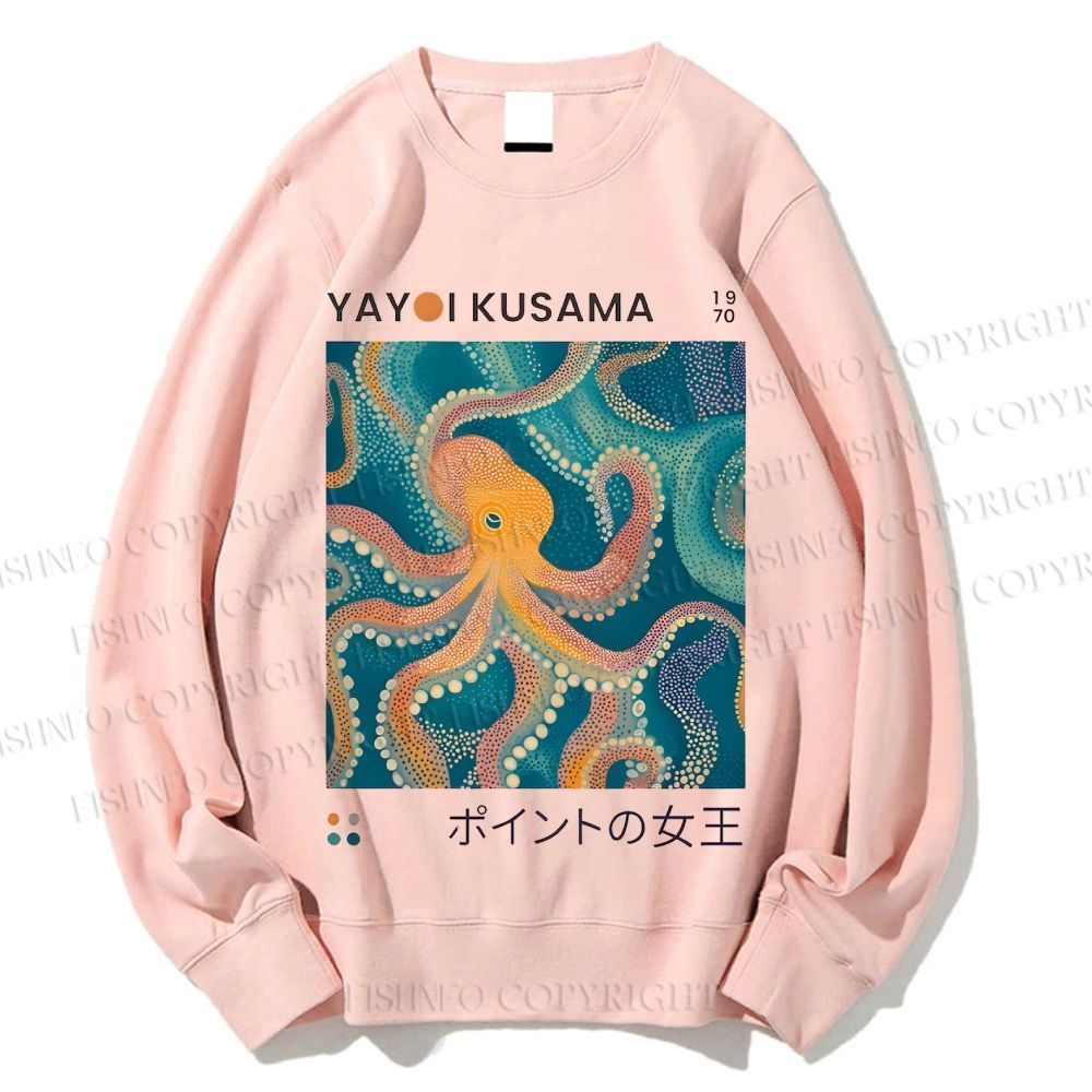 Unisex Yayoi Kusama Octopus Printed Sweatshirt