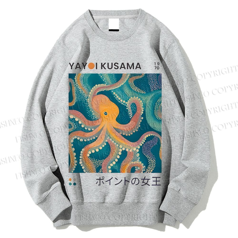 Unisex Yayoi Kusama Octopus Printed Sweatshirt