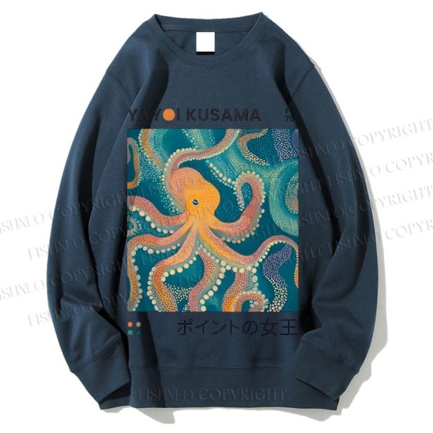 Unisex Yayoi Kusama Octopus Printed Sweatshirt