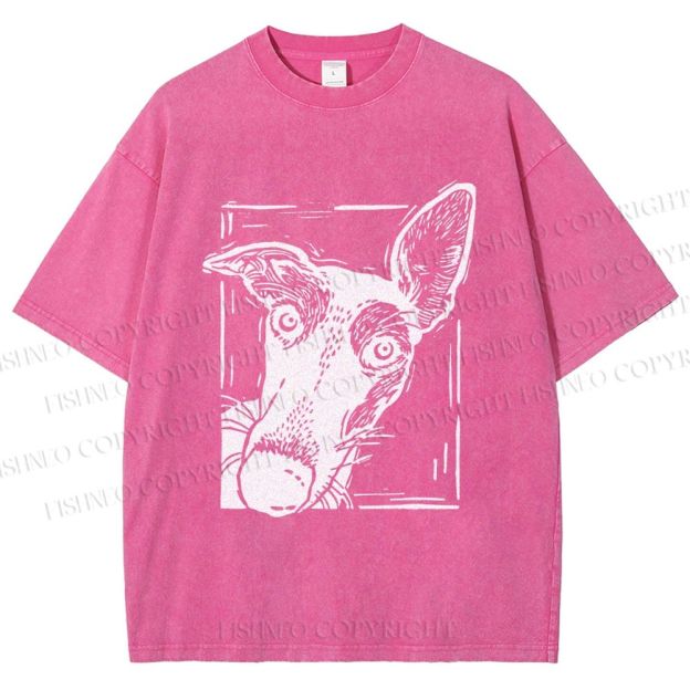 Unisex Big Dog Printed Washed Tee