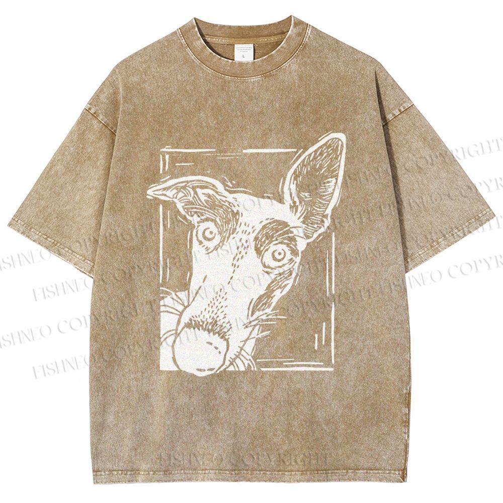 Unisex Big Dog Printed Washed Tee