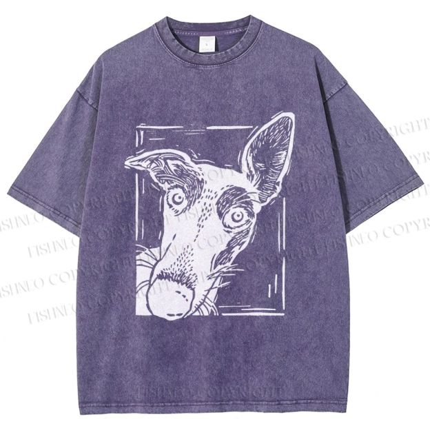 Unisex Big Dog Printed Washed Tee