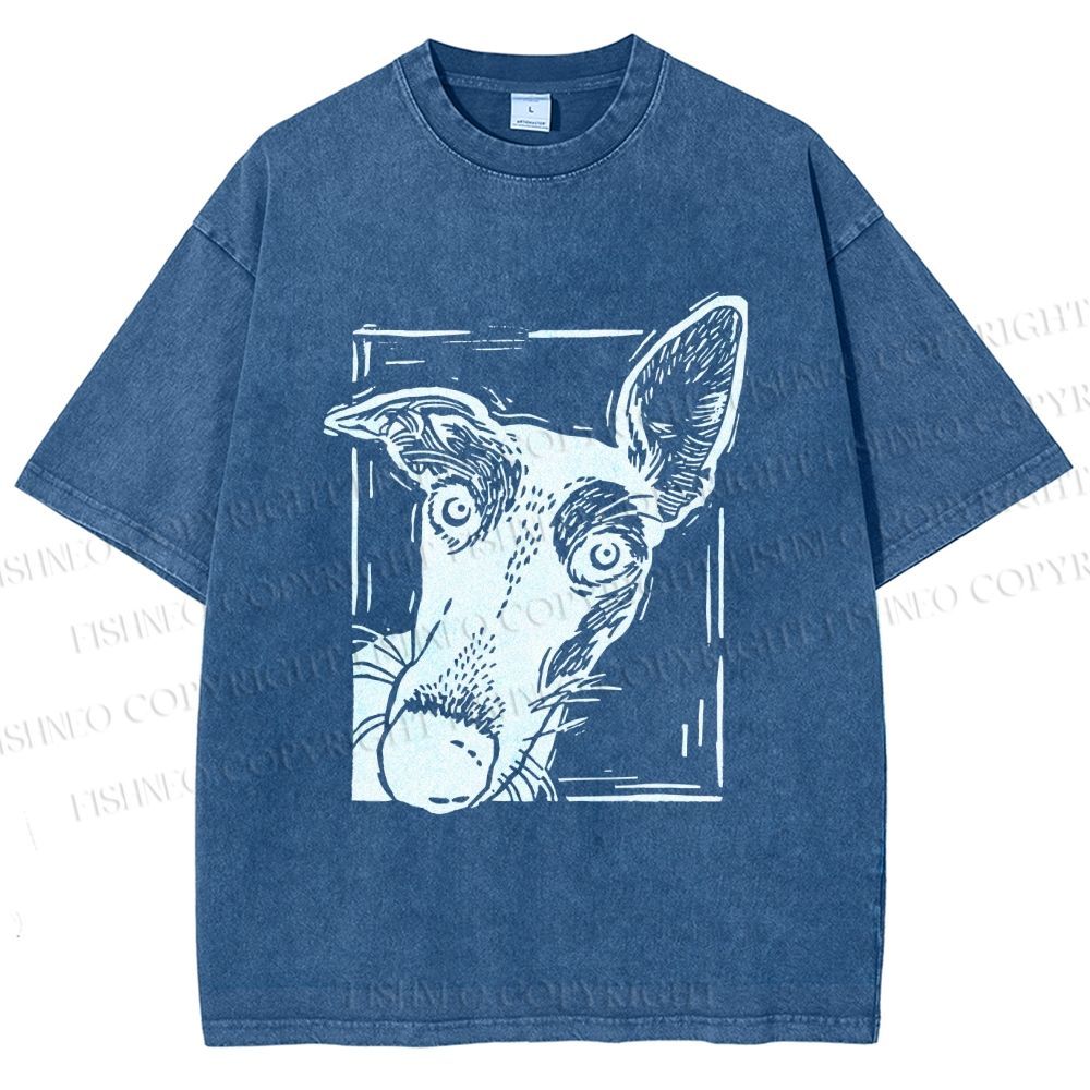 Unisex Big Dog Printed Washed Tee