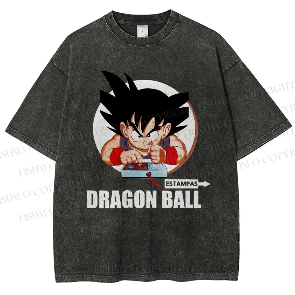 Unisex Dragon Ball Goku Printed Washed Tee