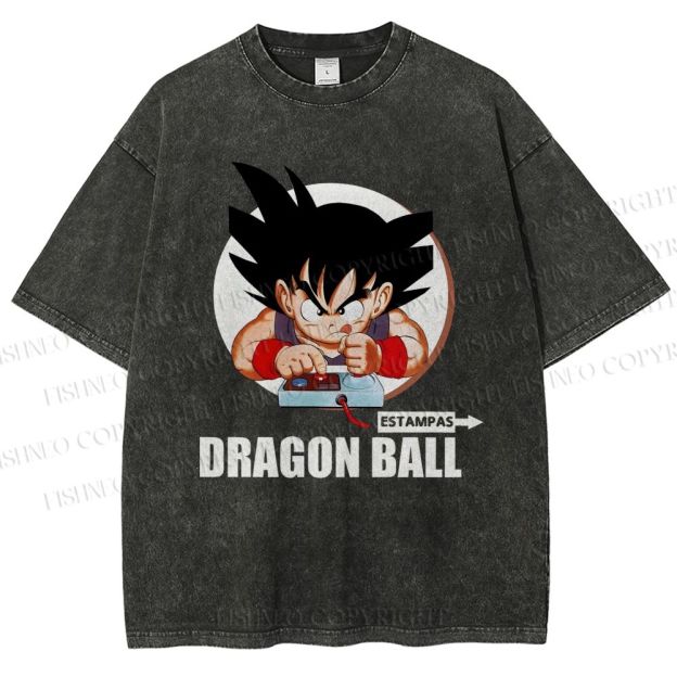 Unisex Dragon Ball Goku Printed Washed Tee