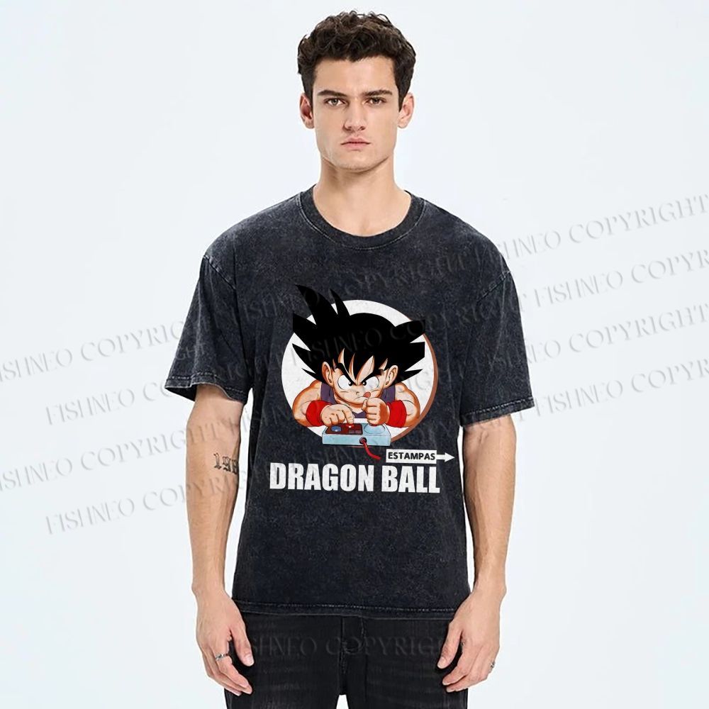 Unisex Dragon Ball Goku Printed Washed Tee