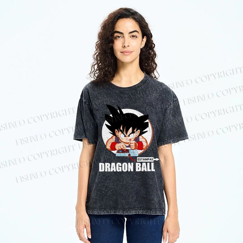 Unisex Dragon Ball Goku Printed Washed Tee