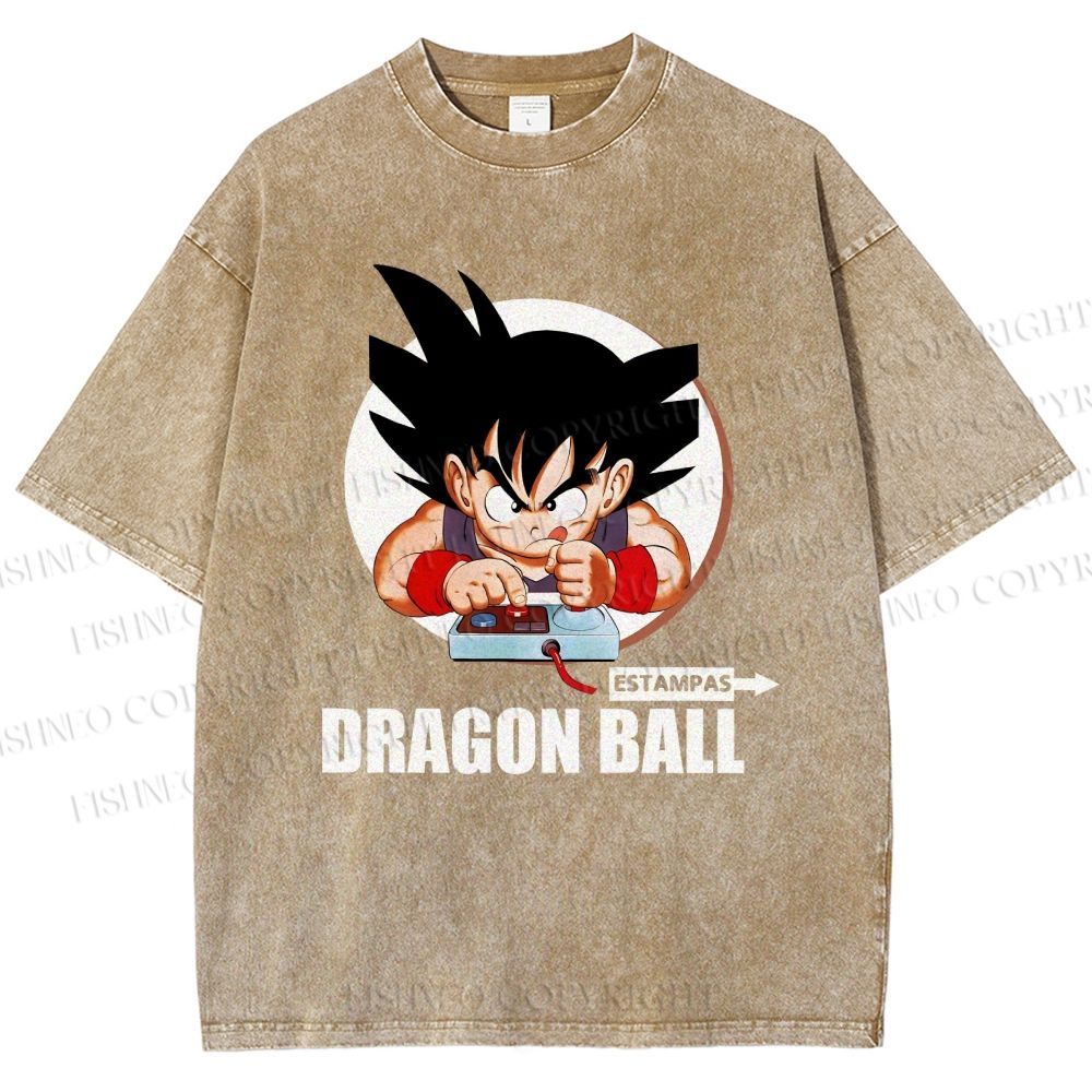 Unisex Dragon Ball Goku Printed Washed Tee