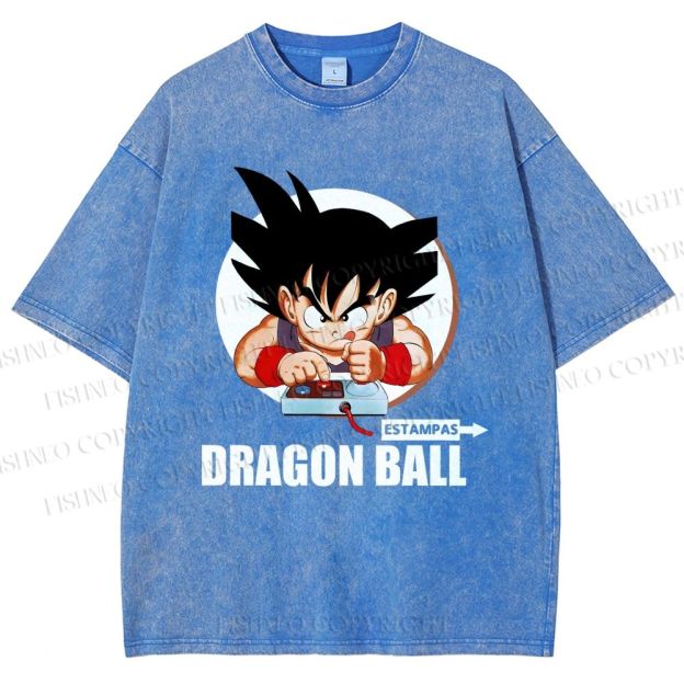 Unisex Dragon Ball Goku Printed Washed Tee