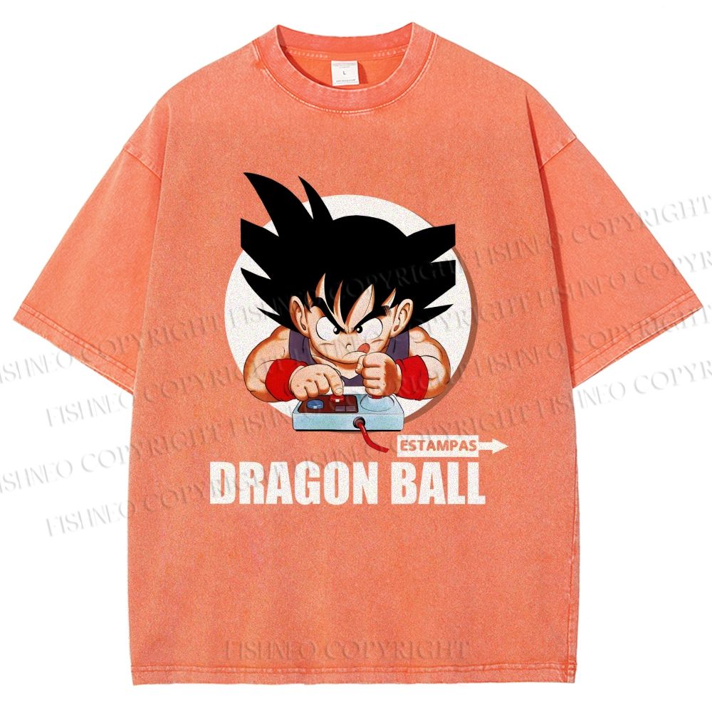Unisex Dragon Ball Goku Printed Washed Tee
