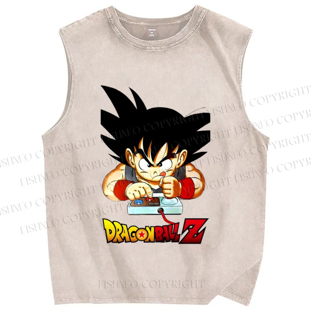 Unisex Dragon Ball Goku Printed Washed Tank Top