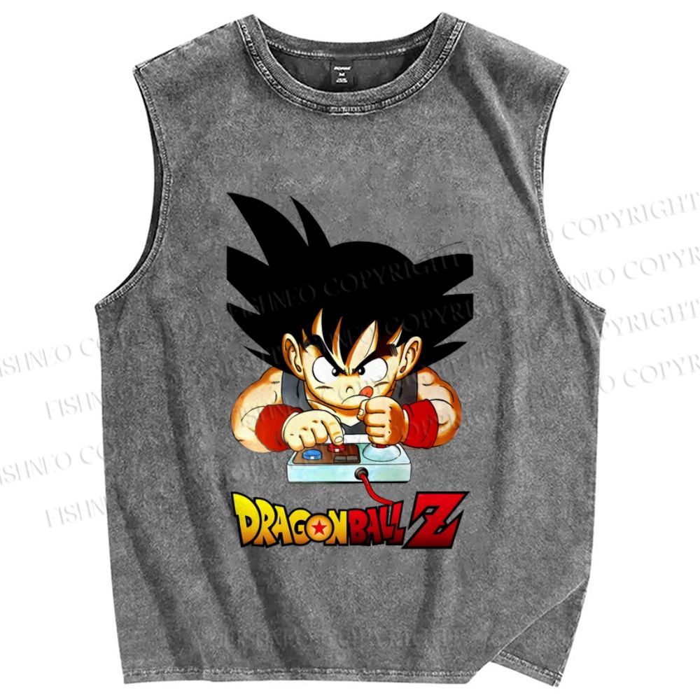 Unisex Dragon Ball Goku Printed Washed Tank Top