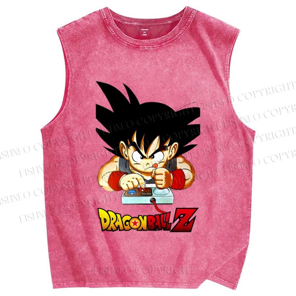 Unisex Dragon Ball Goku Printed Washed Tank Top