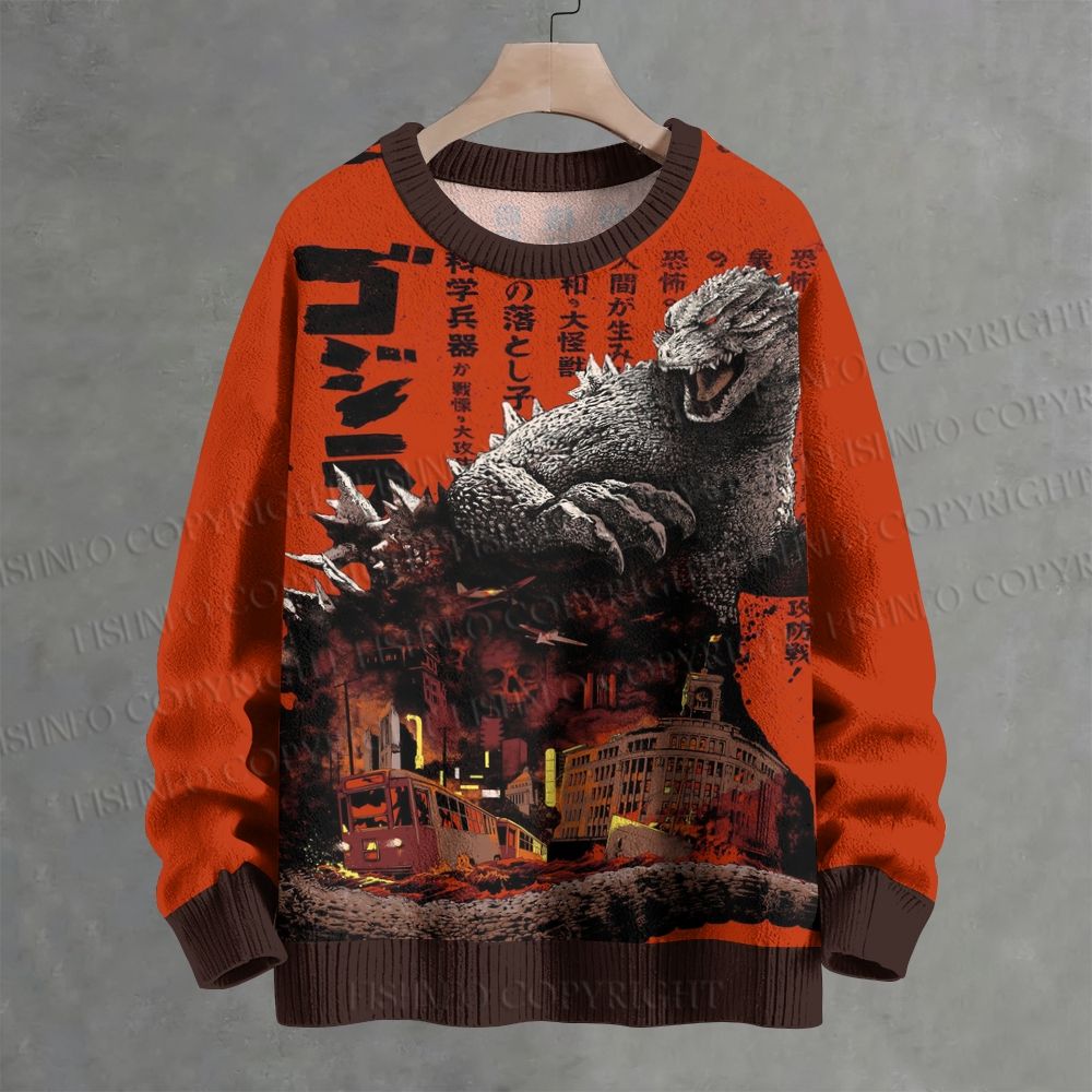 Godzilla Japanese Crew Neck Sweater
