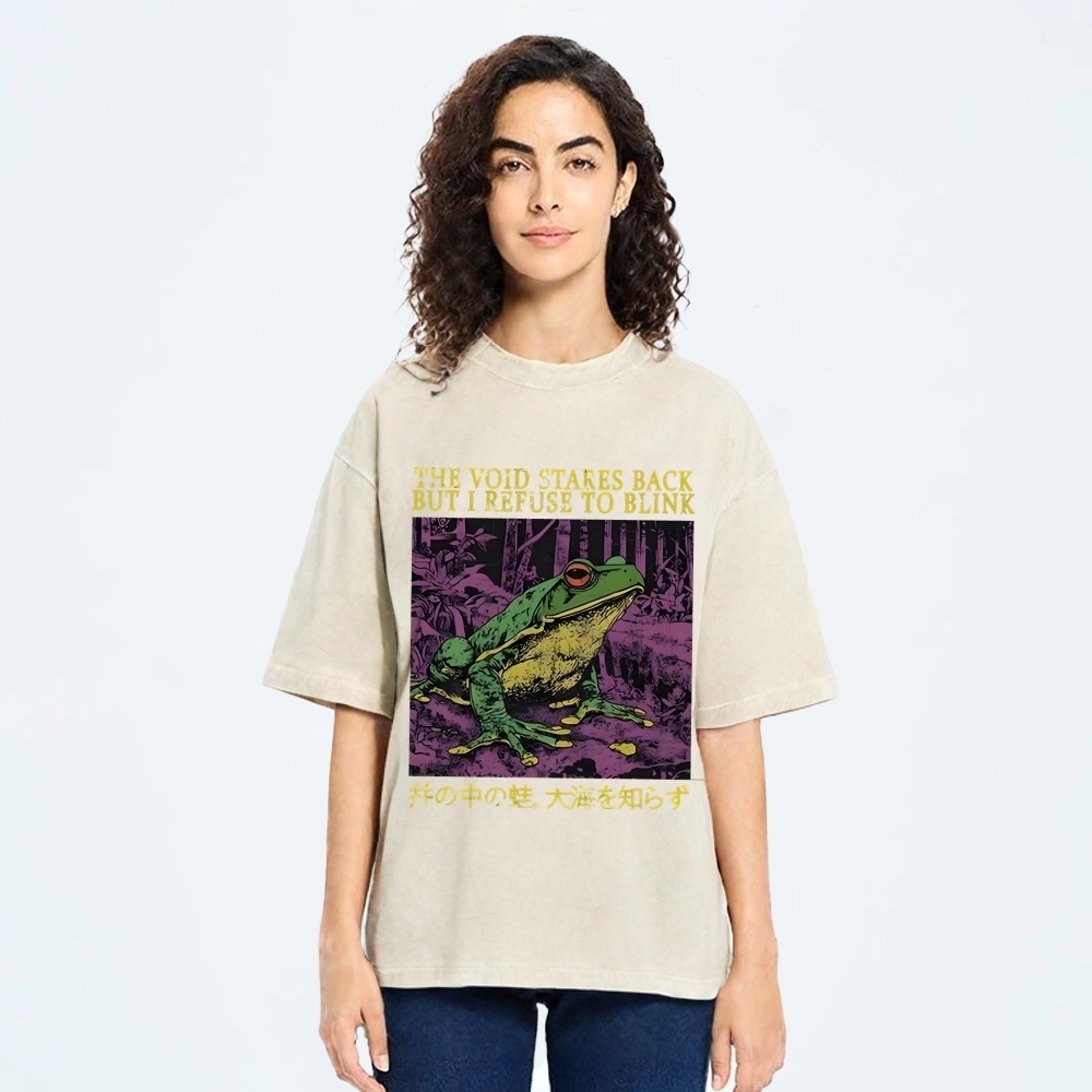 The Void Stares I Refuse To Blink Washed T-Shirt