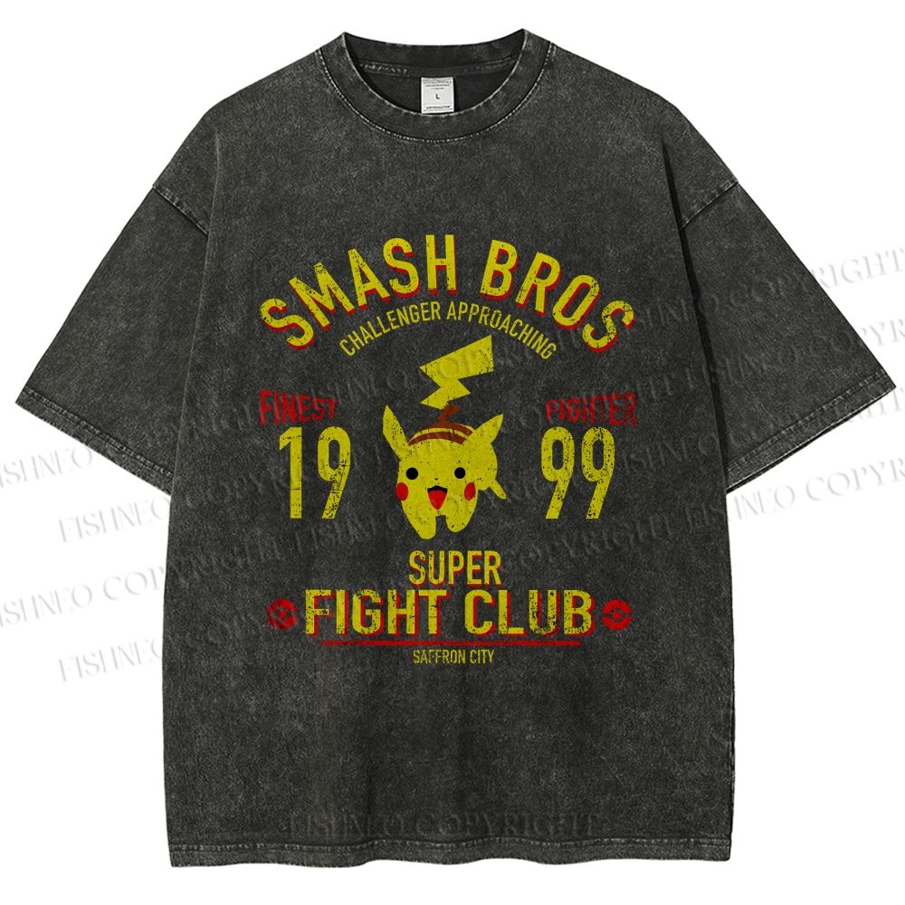 Unisex Pikachu Printed Washed Tee