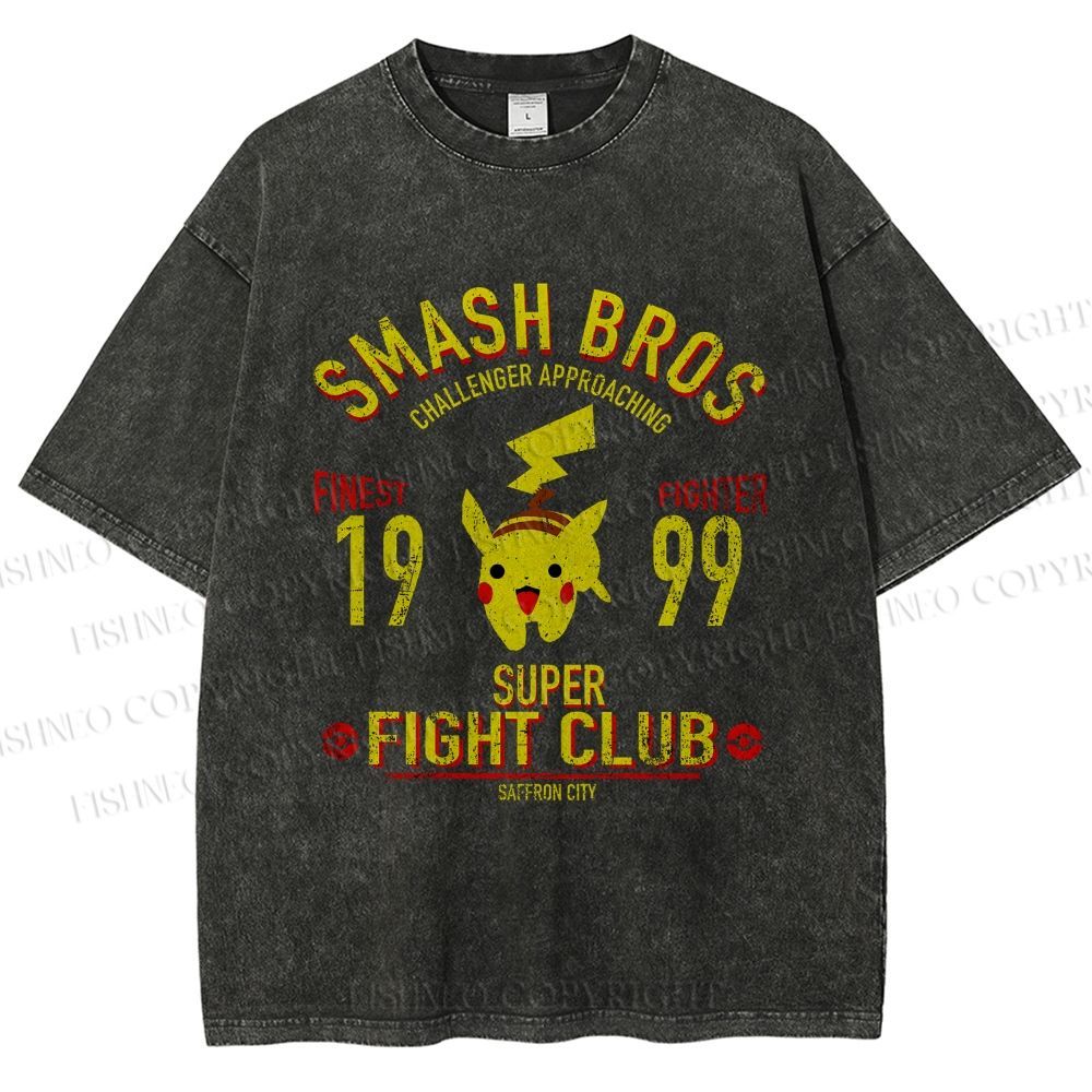 Unisex Pikachu Printed Washed Tee