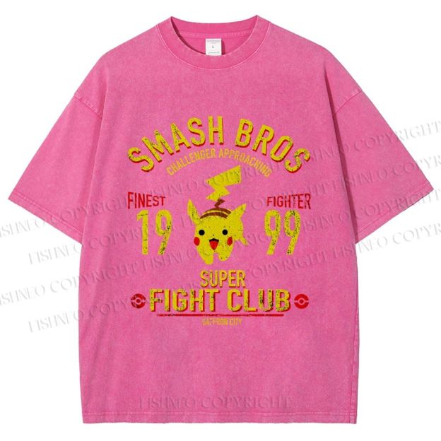 Unisex Pikachu Printed Washed Tee